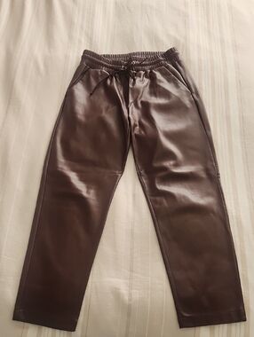 LOFT Dark Brown Faux Leather Pants